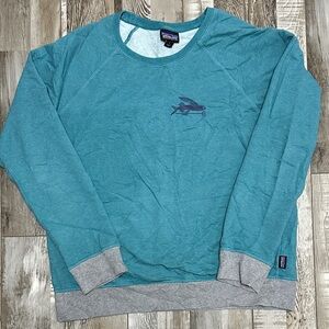 Patagonia Teal and Gray Sweatshirt